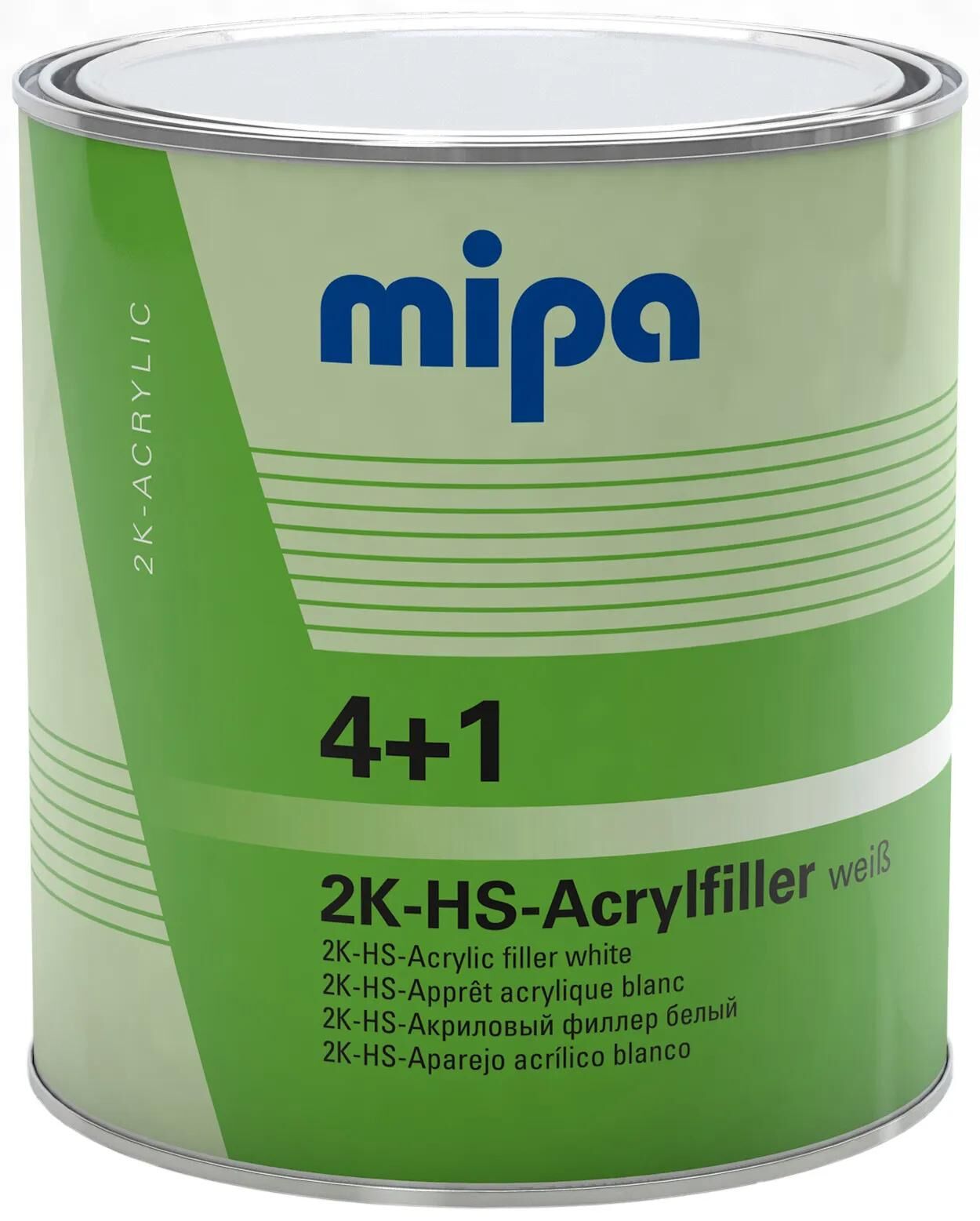 Mipa grundierfiller 4+1 acrylfiller hs 4+1 acrylic filter hs 3l white