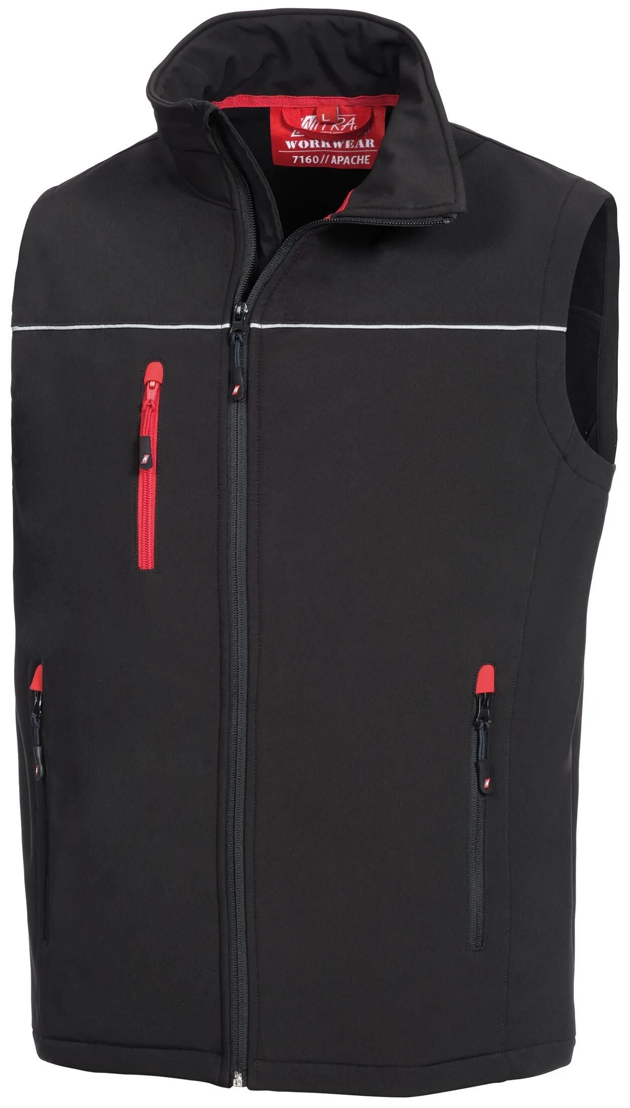 Nitras safety softshellweste motion tex light softshell vest gr. l motion tex light black
