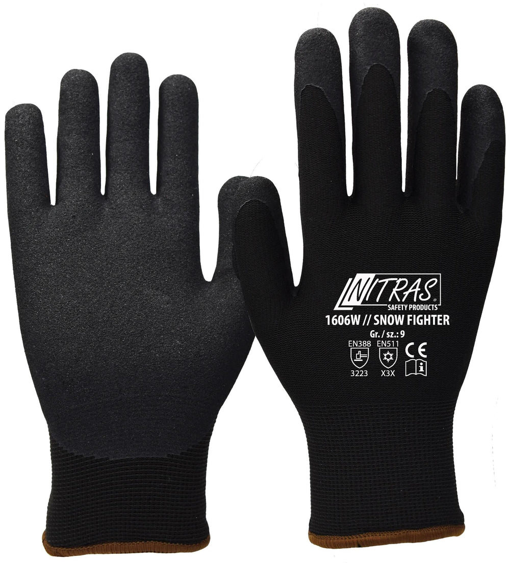 Nitras safety winterhandschoen snow fighter winter glove size 10 black snow fighter