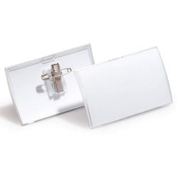 Merkloos sans marque durable naambord click fold met combiklem, kunststof, 25 ve, 54 x 90 mm