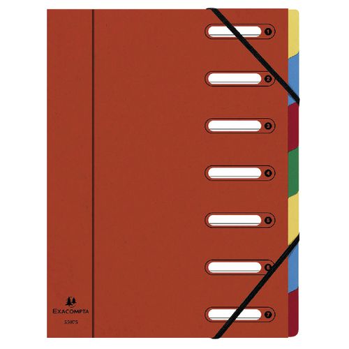 Verzamelmap exacompta harmonika 55075e 7 vakken rood