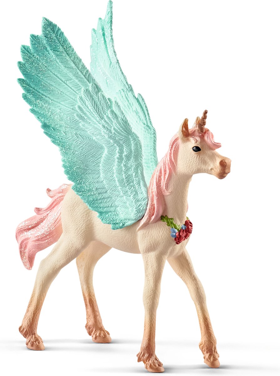 Schleich bayala - versierde eenhoornpegasus, veulen - speelfiguur - kinderspeelgoed voor jongens en meisjes - 5 tot 12 jaar - 70575