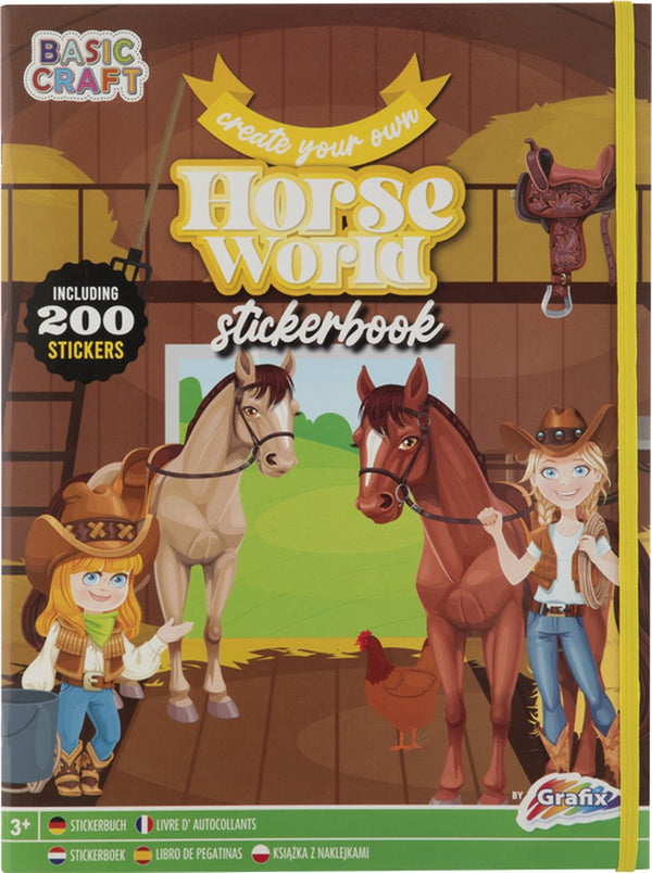 Grafix Create Your Own Horse World Sticker Book - 200 stickers - Activity Book for Girls - Craft Book - Task Book - Sinterklaas Gift