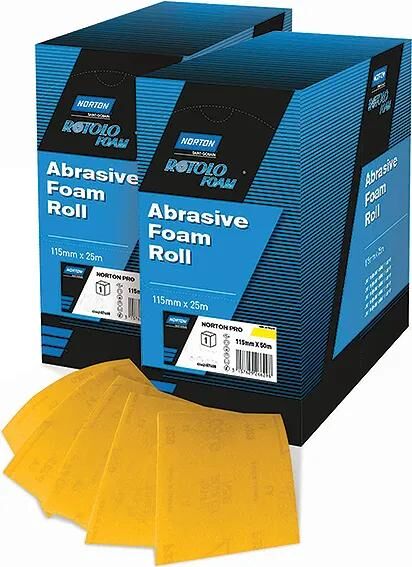 Norton schuurpapier rotolo foam sanding roll 115mmx25m p500