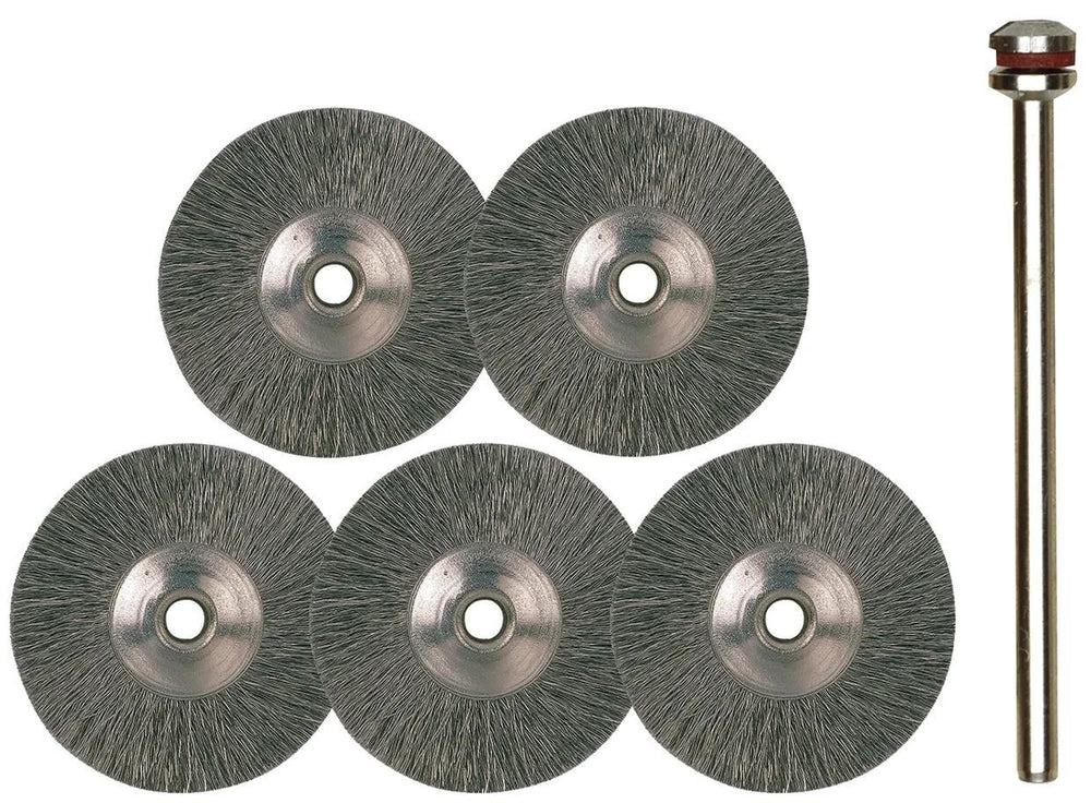 Proxxon stahldrahtrundbürstensatz round brush set steel d=22mm 5 pcs.
