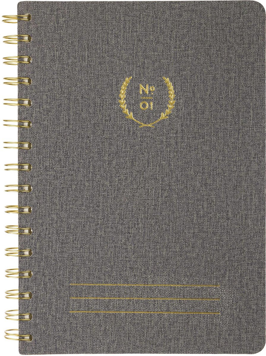 Eccolo notitieboek - oxford - spiraal - grey - lijn - ca.15x20cm - ec-d448c