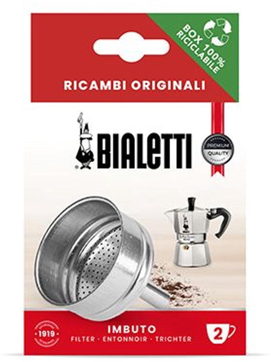 Bialetti blister funnel filter 2t new moka dama elettrika rainbow mini exp al