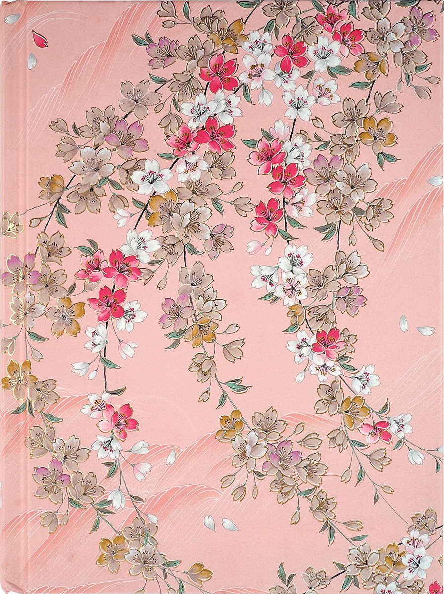 Peter pauper bookbound notitieboek - cherry blossoms - 16x21 cm