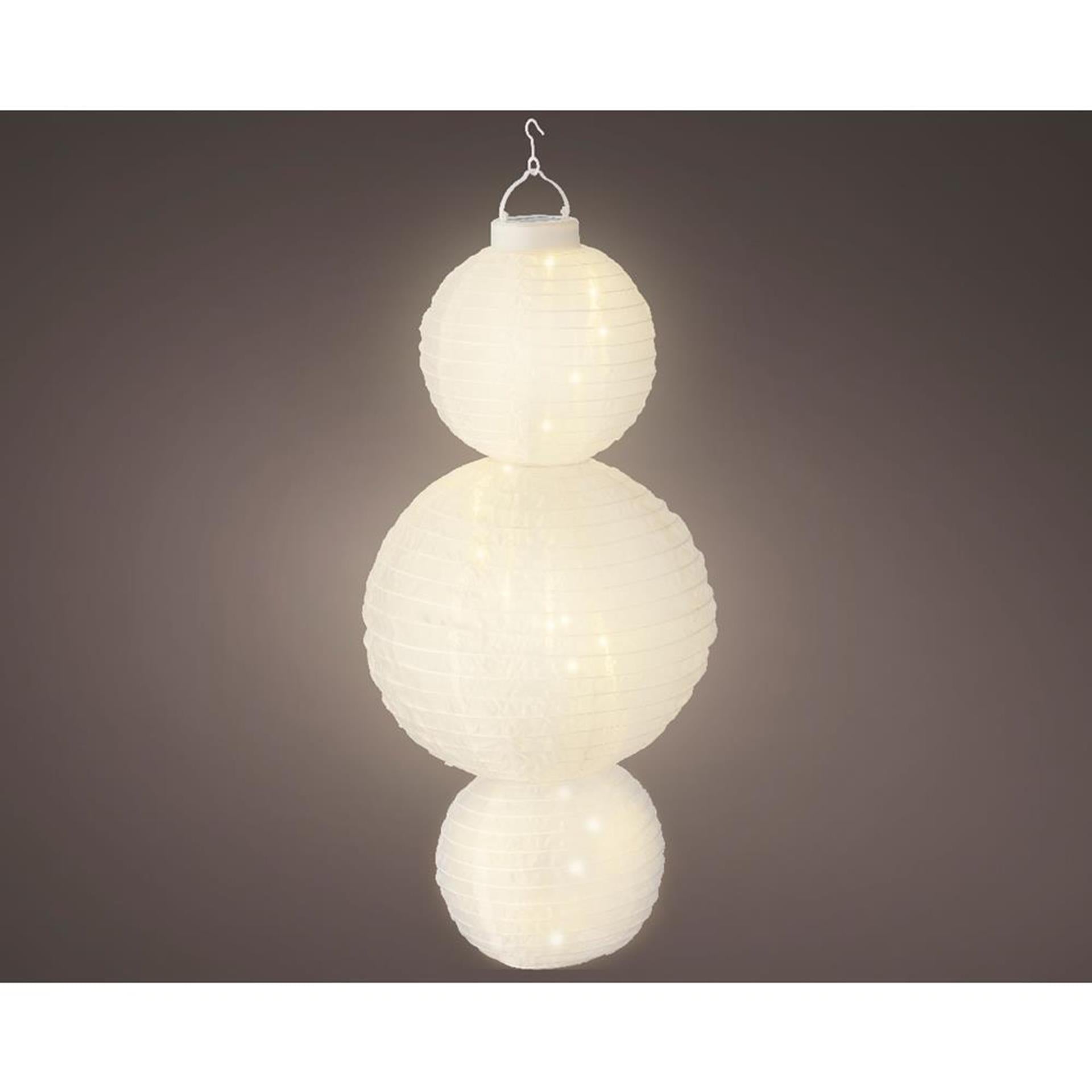 Lumineo solar lantaarn nylon 58cm wit