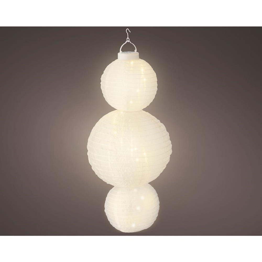 Lumineo solar lantaarn nylon 58cm wit