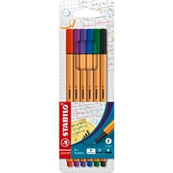 Stabilo point 88 - premium fineliners - etui met 6 kleuren