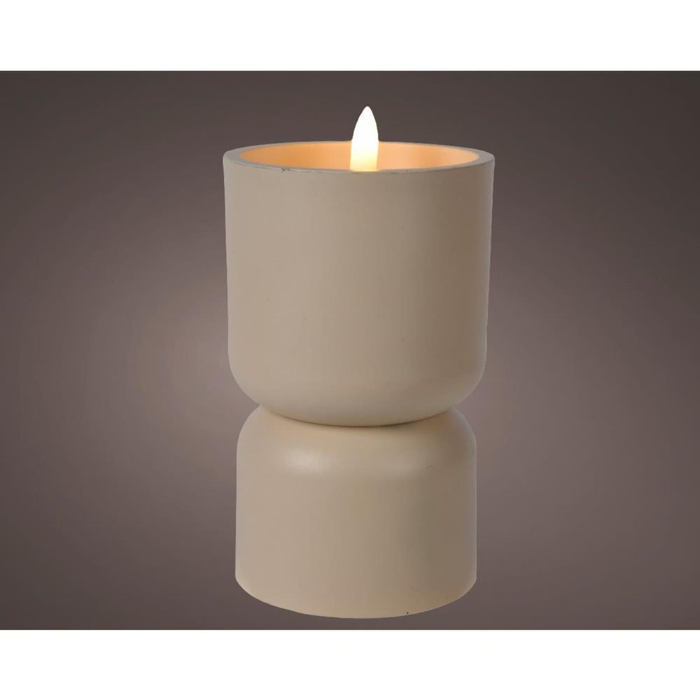 Lumineo led kaars vlameffect diabolo13cm creme