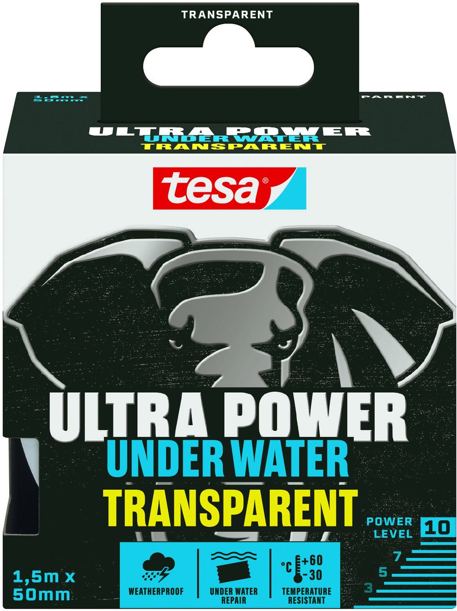 Tesa reparatietape ultra power onderwater transparant 50mmx1 | 5m