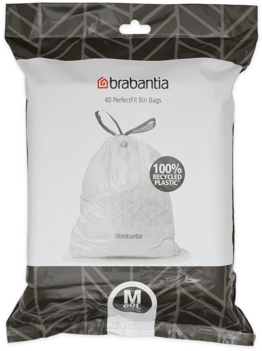 Brabantia perfectfit vuilniszakken - 60 l - code m - 40 stuks