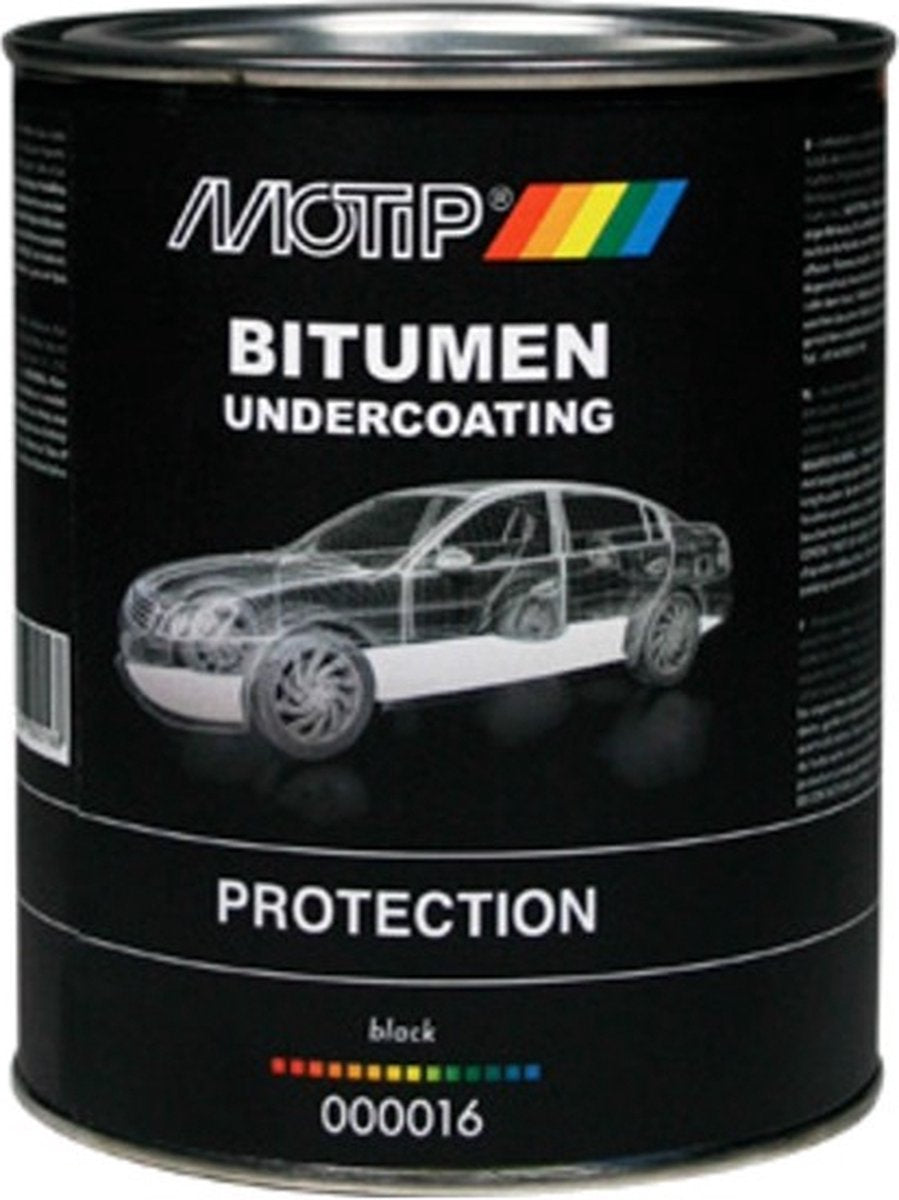 Motip bitumen undercoating - auto bescherming - 1.300gr kwastblik