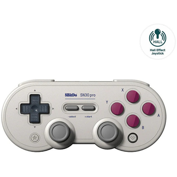 8bitdo sn30 pro gamepad (lichtgrijs, bluetooth, usb, pc, nintendo switch switch 2)