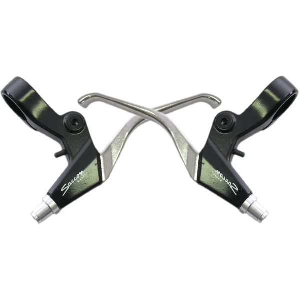 Saccon remgreepset v-brake - 3 vingers - zwart zilver