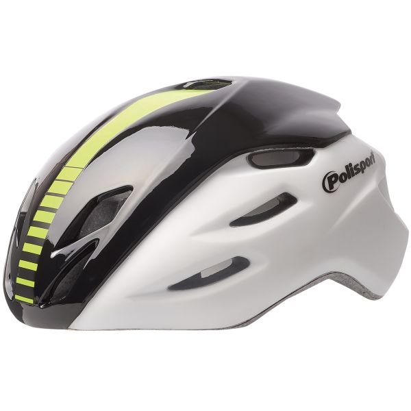Polisport helm Aero Road mat met glans zwart geel M 55-58cm