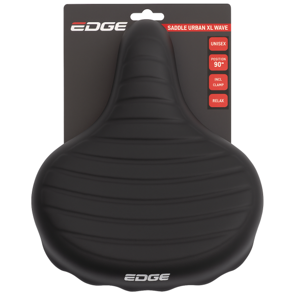 Edge fietszadel urban xl wave - zwart