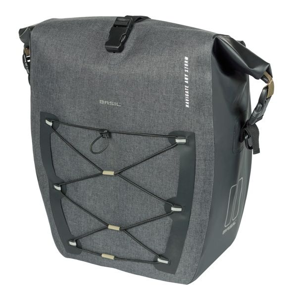 Basil tas navigator storm enkel medium grijs 12-15l