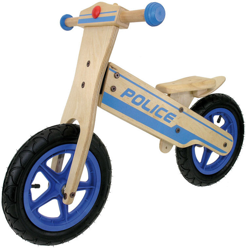 Loopfiets hout politie