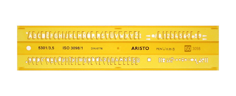 Aristo ar-5301 3 lettersjabloon 3,5mm h-profiel schriftvorm b recht