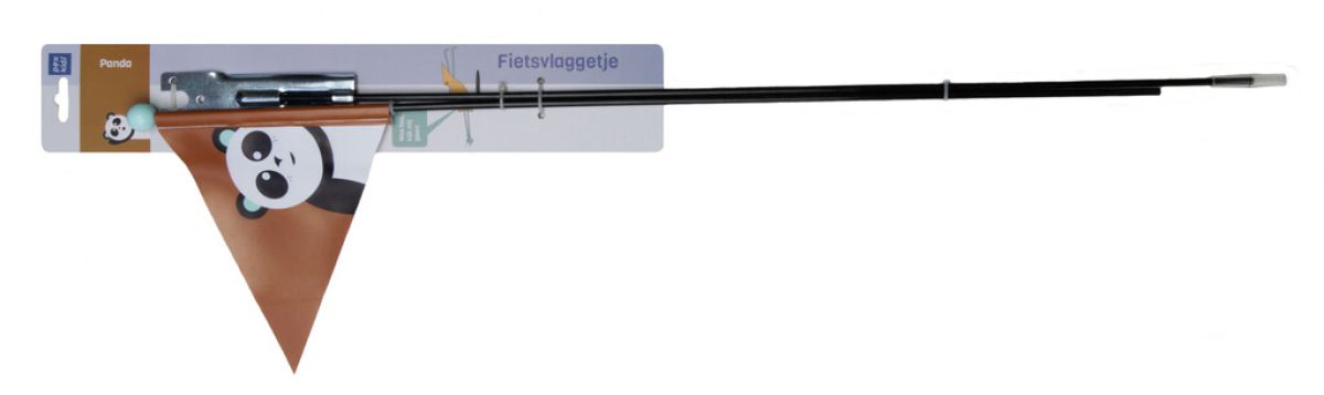 Beveiligingsvlag Pexkids Panda Braun met een Panda-print