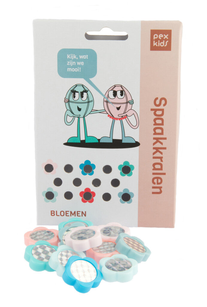 Fiets sprak kralen Pexkid's Flowers visueel 4-kleurig (12 stuks op kaart)
