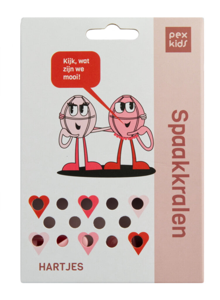 Fietsspaakkralen Pexkid's Hearts 4-Colored (20 stuks op kaart)