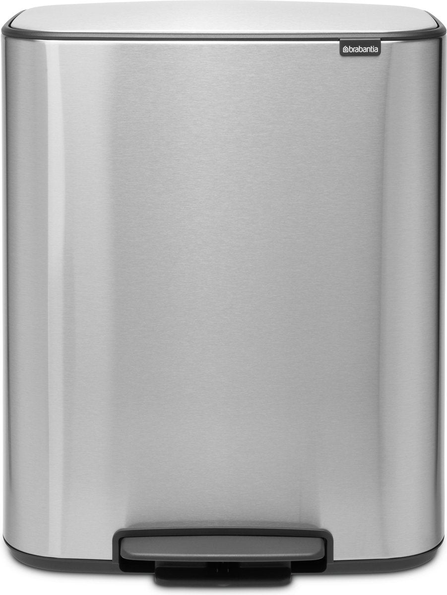 Brabantia bo prullenbak - 60 liter - 1 vak - matt steel fingerprint proof