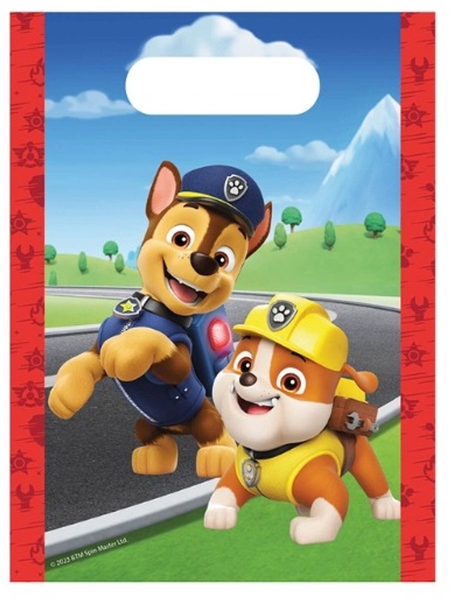 Paw patrol - giftbag- rood - tas - kinderen ( 24 stuks)