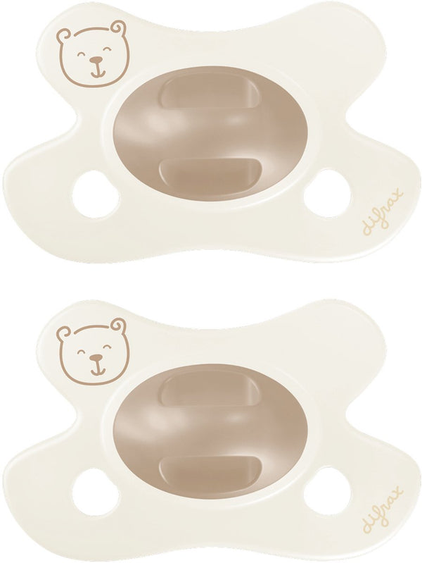 Difrax fopspeen natural - newborn - beertje - bruin - 2 stuks