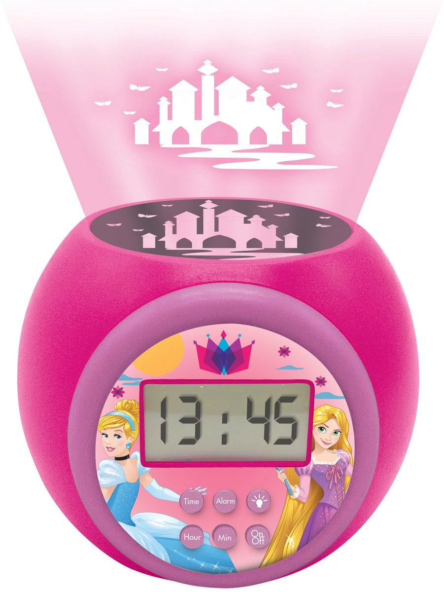 Disney Prinsessenprojector Wekker Roze