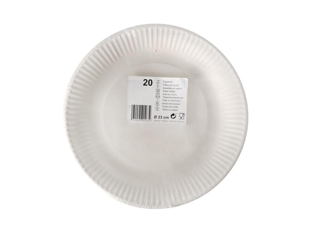 Papstar 20 borden karton ø23cm wit