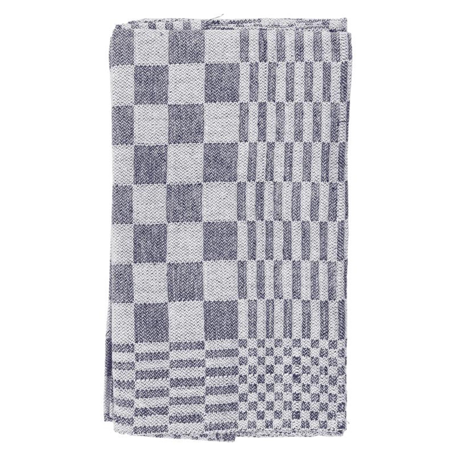 Theedoeken geblokt 60x65 blauw pak a 6 st.