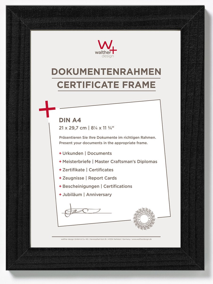 Walther home - houten lijst - fotoformaat 21x29,7 cm (din a4) - zwart