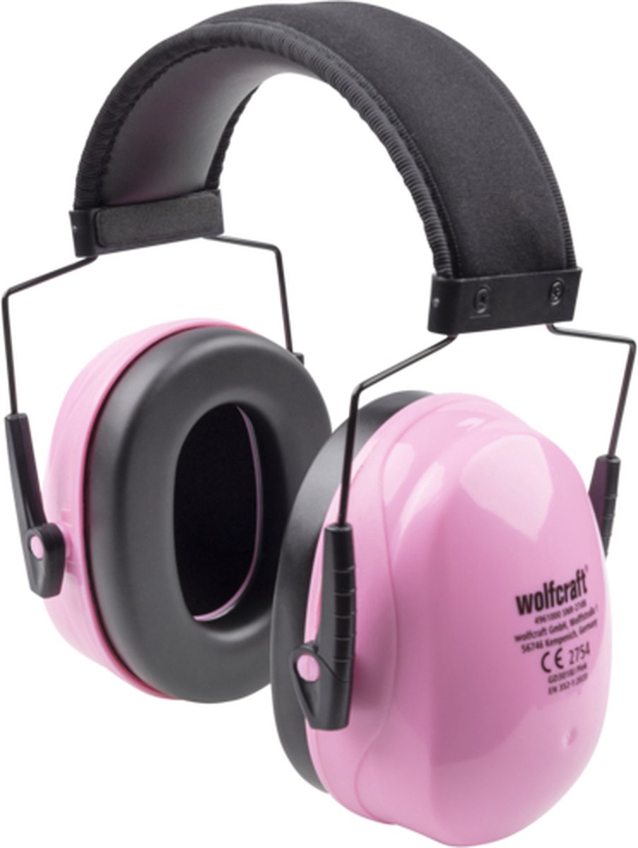 Wolfcraft - gehoorbescherming kinderen 27db - oorkappen kinderen - roze - kind - 4961000