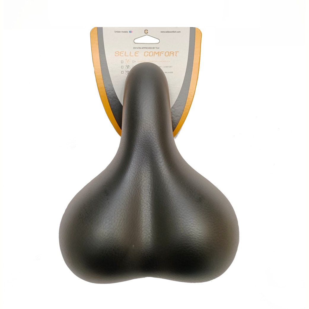Selle comfortzadel city zwart, zonder strop.