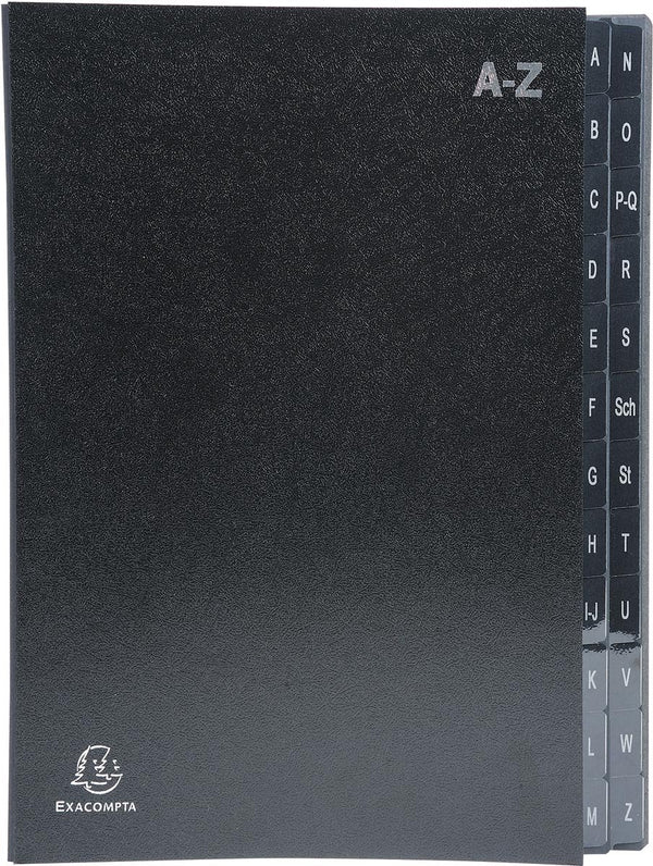 Exacompta sorteermap ordonator® - 24 indelingen - alfabetische tabs van a tot z - zwart - 57024e