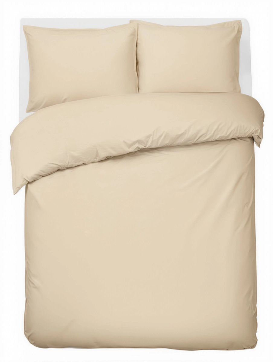 Hush. living hush living - dekbedovertrek 100% katoen - 144tc - soepel en ademend - 200x220+20cm - 2 x 60x70cm kussenslopen - met bevestigingslusjes - zand