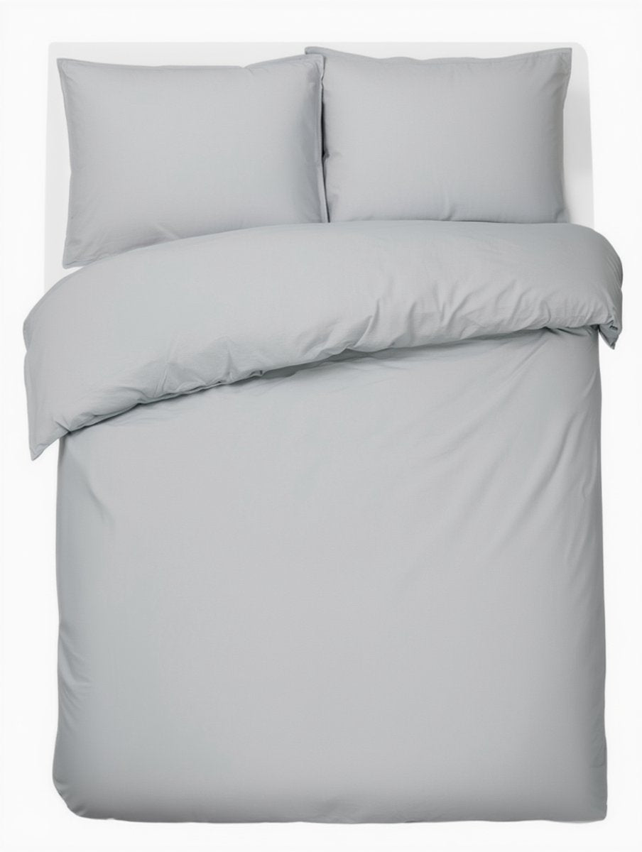 Hush. living hush living - dekbedovertrek percale 100% katoen - 200tc - extra fris en koel - sterk en slijtvast - 200x220+20cm - 2 x 60x70cm kussenslopen - met bevestigingslusjes - lichtgrijs