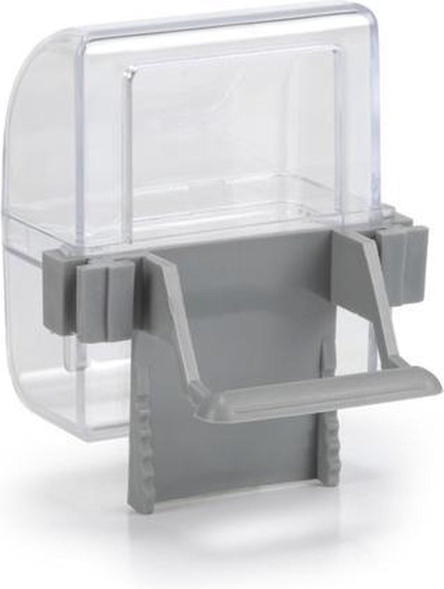 Beeztees voer- en drinkbak - vogel - transparant grijs - 2st