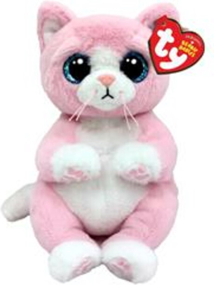 Ty beanie knuffel baby kat lillibelle 15 cm