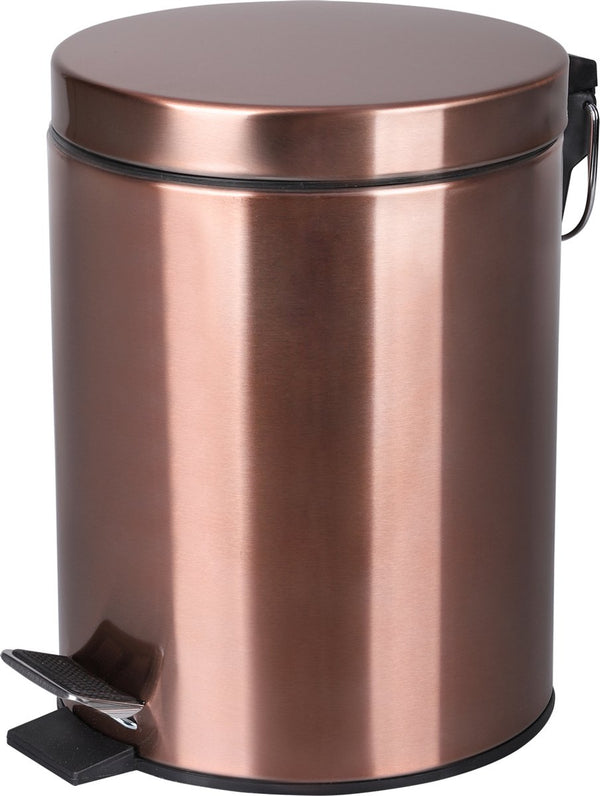 Differnz pedaalemmer rood koper – prullenbak badkamer – afvalbakje – 5 liter
