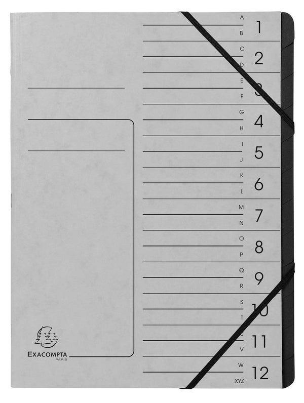 Exacompta 541211e, project folder, a4, karton, grijs, 355 g m², elastische band