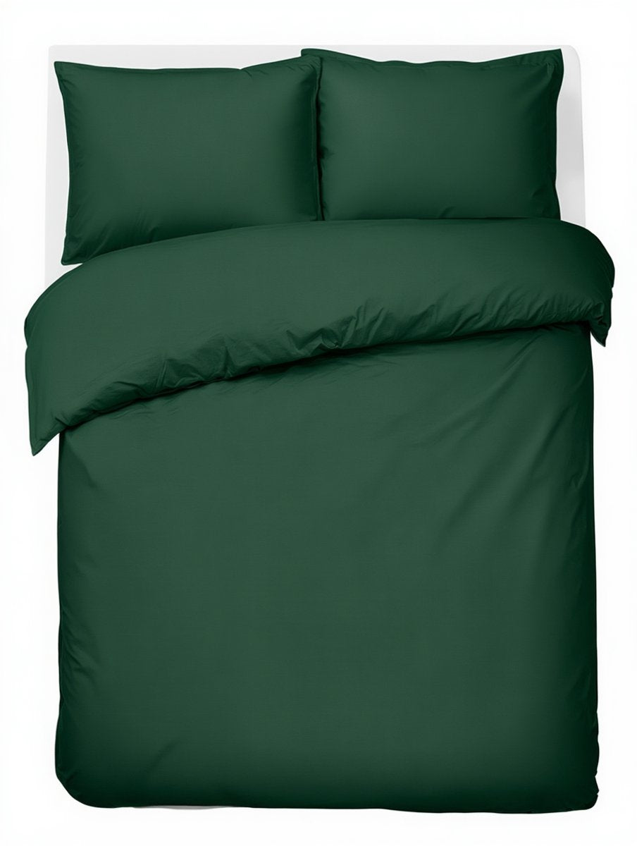 Hush. living hush living - dekbedovertrek 100% katoen - 144tc - soepel en ademend - 240x220+20cm - 2 x 60x70cm kussenslopen - met bevestigingslusjes - donkergroen