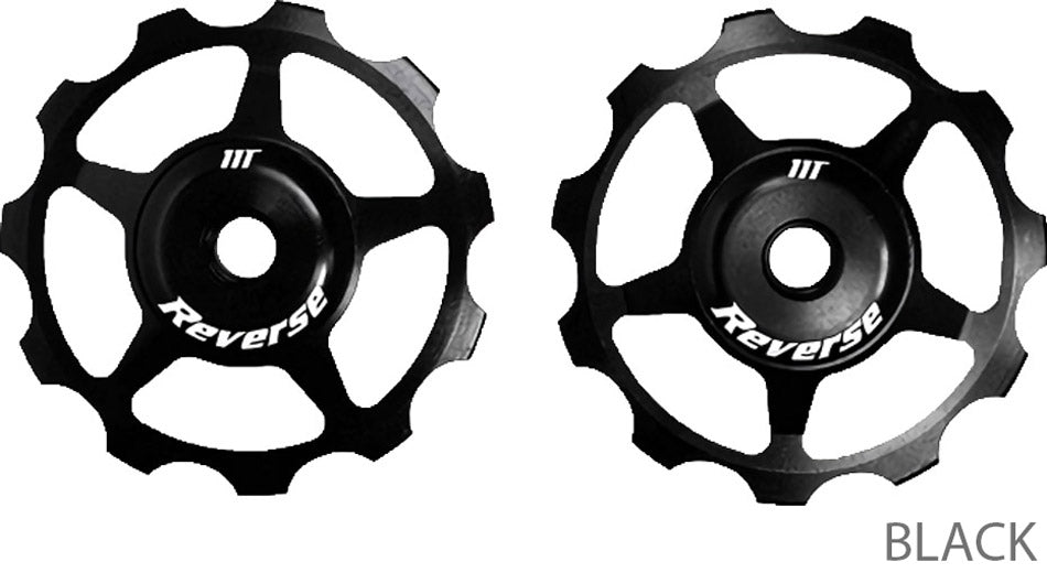 Reverse components colab aluminium pulley set | black