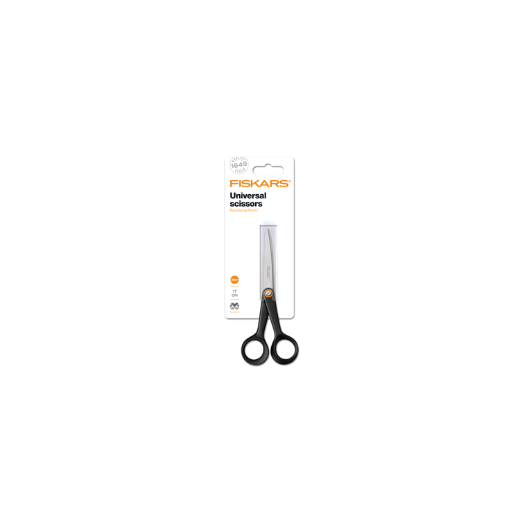 Fiskars 1067002 - uni schaar ff 17cm, zwart | 5 stuks