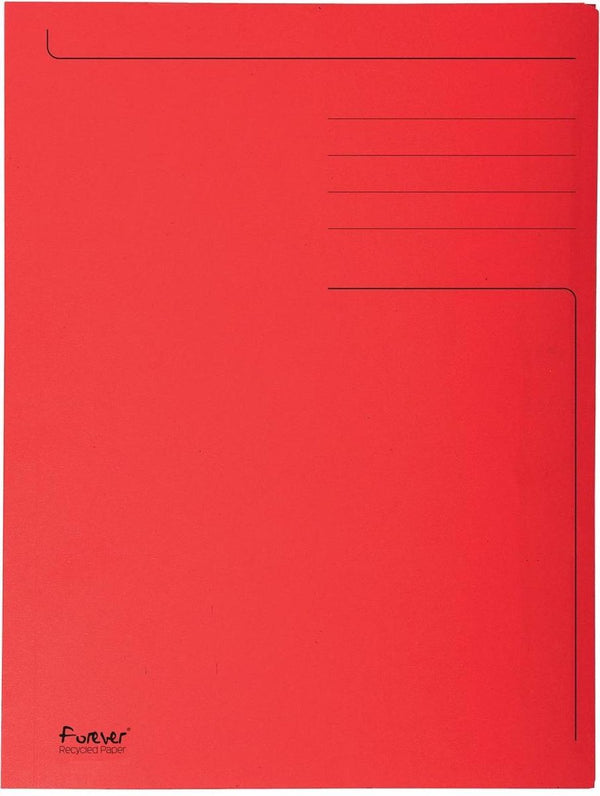 Exacompta 50x forever® bedrukte map met 3 kleppen - 280gm2 - 24x32 cm voor a4 - rood - 448003e