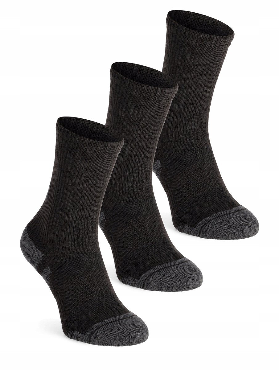 Under armour ua performance tech 3pk crew-blk unisex sportsokken - zwart - jet grijs